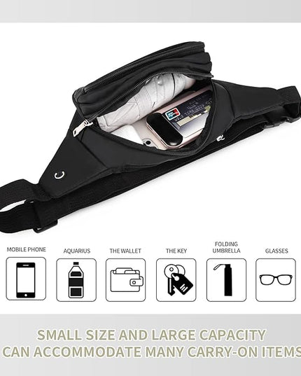 DAITET Crossbody Fanny Pack for Men&Women,Large Waist Bag & Hip Bum Bag with Adjustable Strap for Outdoors Workout Traveling Casual Running Hiking Cycling