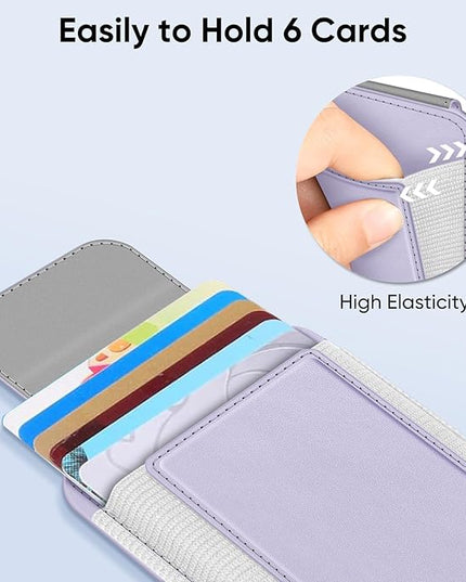 FINPAC MagSafe Wallet, Magnetic Card Wallet Holder for iPhone 17/16/15/14/13/12 Series, Safe RFID Blocking Slim Leather 6 Card Holder for Women Men