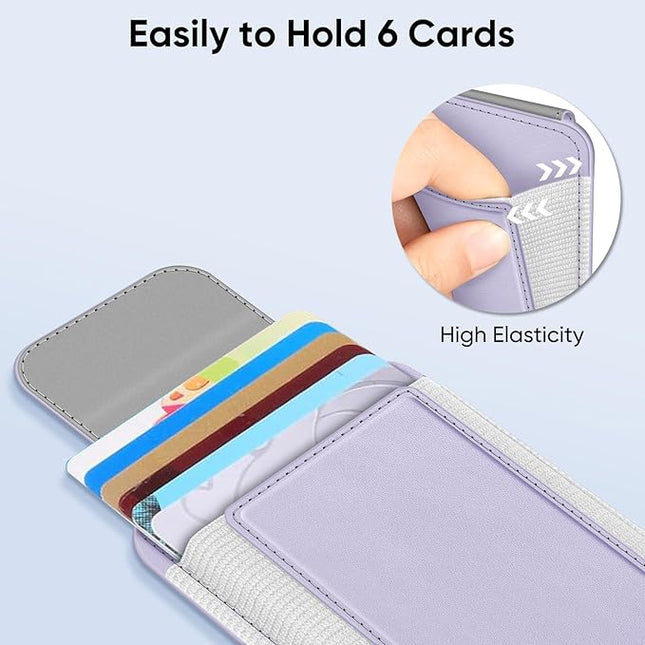 FINPAC MagSafe Wallet, Magnetic Card Wallet Holder for iPhone 17/16/15/14/13/12 Series, Safe RFID Blocking Slim Leather 6 Card Holder for Women Men