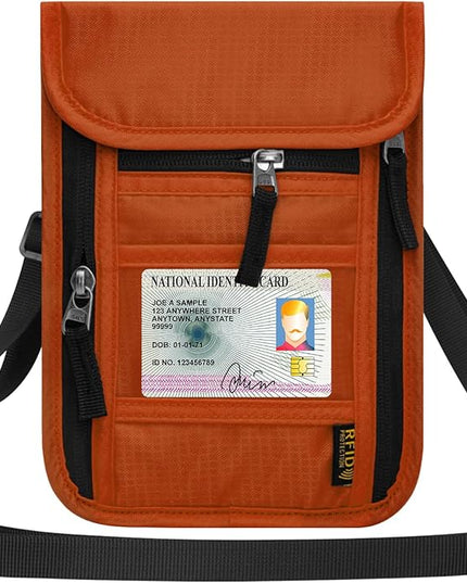 Neck Wallet for Travel,Passport Holder Neck Pouch for Men Women with Adjustable Neck Strap and RFID Blocking