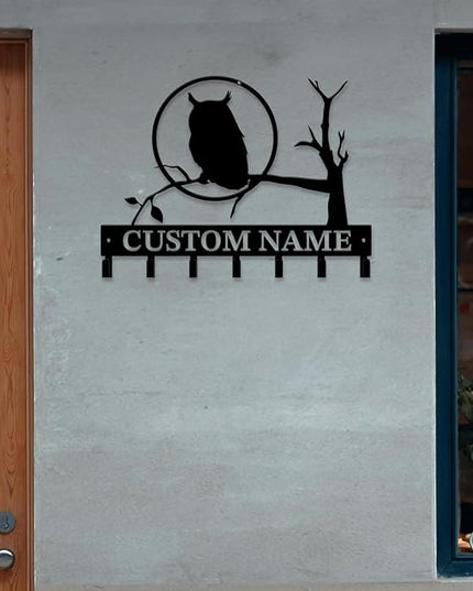 Personalized Custom Name Birds of Trees Wall Key Hooks,Metal Birds of Trees Art Clothes Hooks,Metal Birds of Trees Wall Home Storage Decorative,For Front Door, Hallway, Kitchen, Bedroom (Style J)