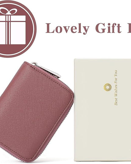 GOIACII Small Genuine Leather Wallet for Women, RFID Blocking Credit Card Holder Wallet