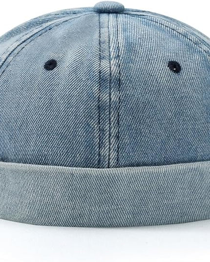 Brimless Hat for Men Women Docker Cap Vintage Sailor Beanie Cap
