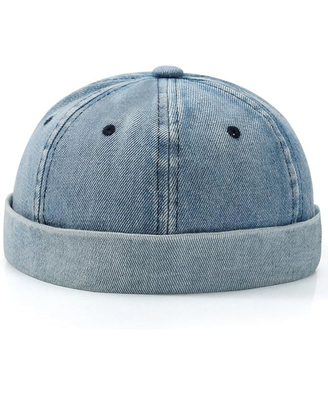 Brimless Hat for Men Women Docker Cap Vintage Sailor Beanie Cap