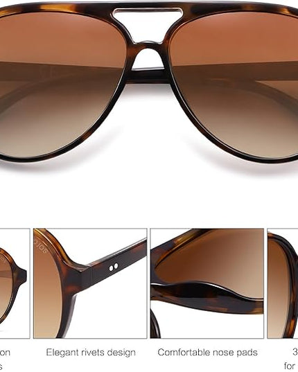 SOJOS Classic Polarized Aviator Sunglasses for Women Men, Retro Trendy Aviators Shades SJ2201
