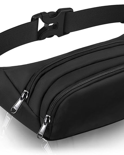 Large Fanny Pack for Women Men - Syican Waist bag with 3-Zipper Pockets, Gifts for Enjoy Sports Traveling Workout Casual Hands-Free crossbody bags Fits MAX 7.9'' iPad & 6.6'' Phone