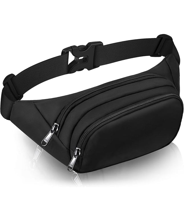 Large Fanny Pack for Women Men - Syican Waist bag with 3-Zipper Pockets, Gifts for Enjoy Sports Traveling Workout Casual Hands-Free crossbody bags Fits MAX 7.9'' iPad & 6.6'' Phone