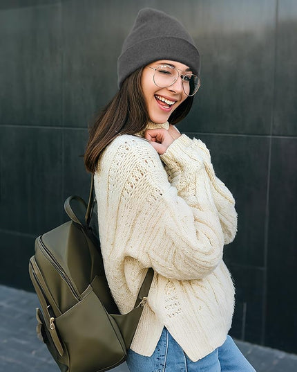 100% Cotton Beanie Hat- Unisex Ultra Soft Winter Warm Stretch Knit Cuffed Hats Fisherman Beanies Skull Cap
