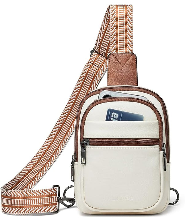 Sling Bag For Women Faux Leather Small Casual Daypack Backpack Fanny Pack Crossbody Chest Bags Purse