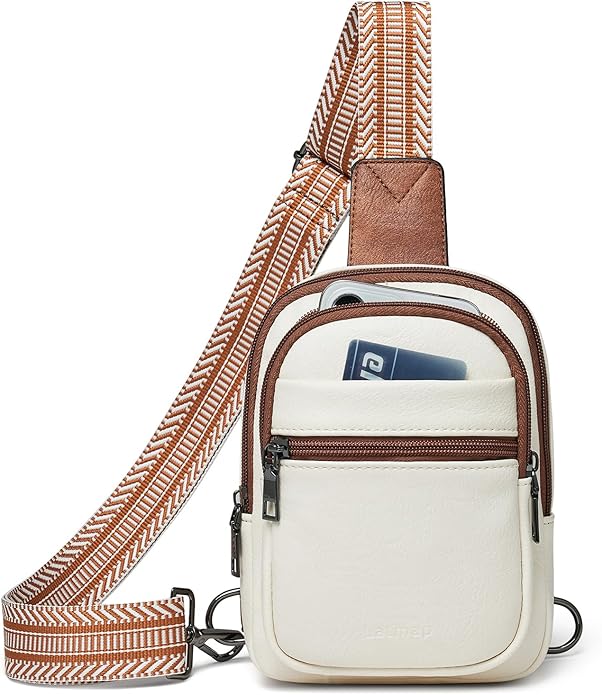 Sling Bag For Women Faux Leather Small Casual Daypack Backpack Fanny Pack Crossbody Chest Bags Purse