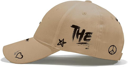 Trendy Unisex Graffiti Baseball Cap, Adjustable Cotton Baseball Cap for Men & Women, Athletic Streetwear Hat
