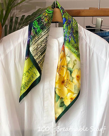 100% Mulberry Silk Scarf for Women Hair Lightweight Square Neckerchief Wrap For Head Scarves 21"