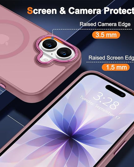 Hython Case for iPhone 17 Case Magnetic Translucent Matte Phone Cases 6.3" [Compatible with MagSafe] Thin Slim Fit Shockproof Bumper Hard Protective Cover for Women Men Girls, Frosted Grape Purple