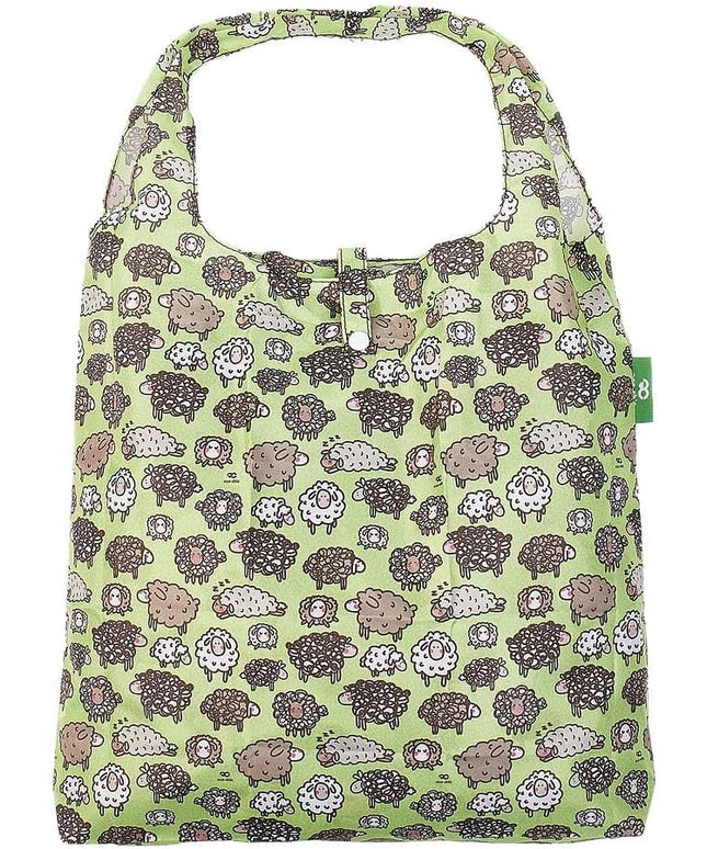 ECO CHIC Foldable Reusable Grocery Bags - Lightweight, Recycled & Reusable Shopping Bag - Waterproof Packable Tote