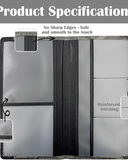 Car Registration and Insurance Holder with Magnetic Closure, Universal Document Organizer for License, Insurance Cards & Glove Box Storage (Lip print-Black)