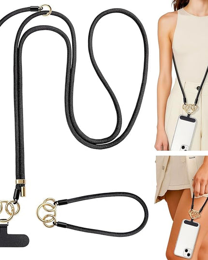Adjustable Phone Lanyard,Universal Wrist Strap for Cellphone Case,Anti-Theft Women Braided Charm Lanyard for Travel
