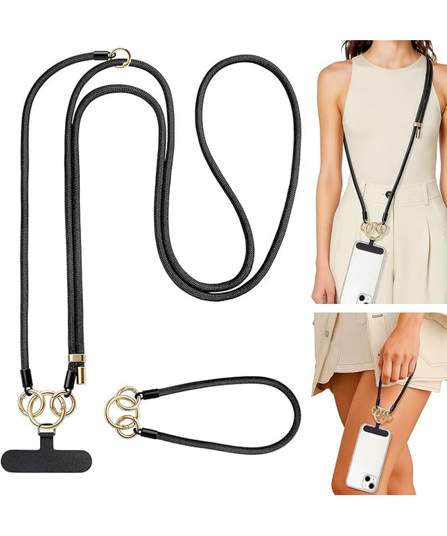 Adjustable Phone Lanyard,Universal Wrist Strap for Cellphone Case,Anti-Theft Women Braided Charm Lanyard for Travel