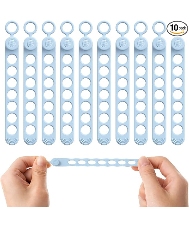 ORICO Silicone Cable Ties, Data Cable Organizer Reusable with Locking Buckle Design, High Elasticity Cord Wraps for Earphone, Phone Charger, Adjustable Fastening Cable Straps