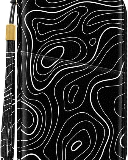 Family Passport Holder Wallet RFID Blocking Document Organizer PU Leather Mulit-purpose Travel Wallet Credit Cards Case for Women Men, Topographic Line