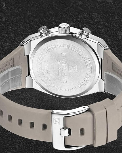 NAVIFORCE Watches for Men Multifunctional Chronograph Analog Quartz Waterproof Wirstwatch Silicone Strap Man Gifts