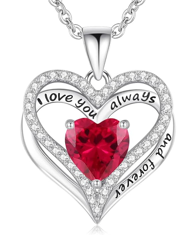 S925 Sterling Silver Necklace for Women, Wife Jewelry Rose Gold, Mom Birthday Valentines Mothers Day Gifts, Girlfriend Necklaces, Daughter Heart Jewel, Anniversary for Her