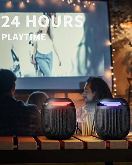 Memorex High Performance Ultimate Bluetooth Speaker, Portable Rechargeable & Wireless, IP67 Waterproof Dustproof Speaker with Party Lights for Beach, Home, Shower and Outdoors (XBoom, Jet Black)