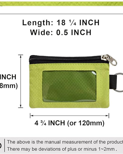Minimalist RFID Blocking Small Wallet with ID Window,WaterResistant Zip Id Case Wallet with Lanyard Keychain for Cards,Cash,Travel,Women,Men