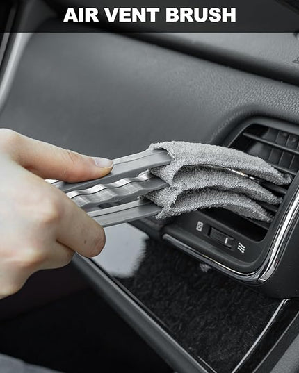ThinkLearn Car Interior Detailing Kit, Car Cleaning Kit Interior, Including 7Pcs Auto Detailing Brush Set and Storage Bag, Car Accessories Supplies Tools for Auto Truck Cleaning