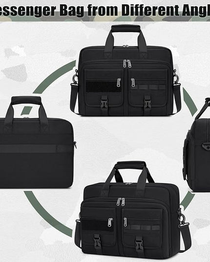 RAINSMORE Tactical Laptop Bag 15.6/17.3 Inch Laptop Briefcase Men Business Computer Bag Military Messenger Bag Work Office