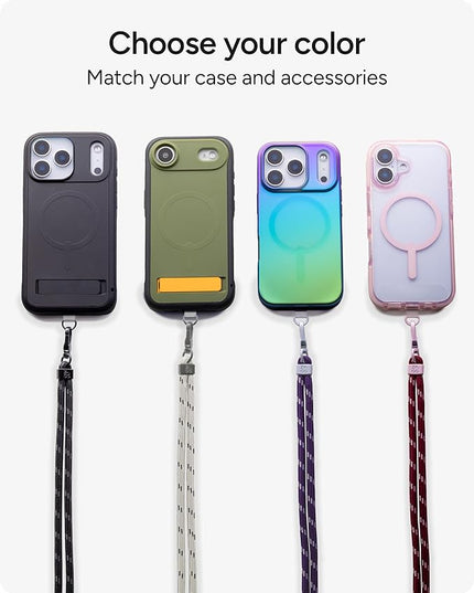 ZAGG Crossbody Lanyard for Phone Cases with Lanyard Attach Points – Adjustable Durable Nylon Strap with Tear-Proof Tab – Comfortable Hands-Free Carry, Plum Purple