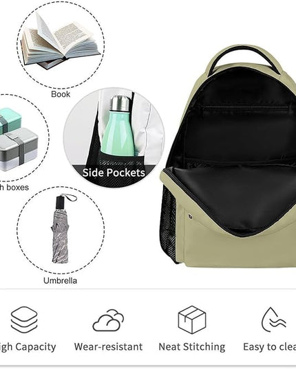 Fashion Sage Green Backpack Lightweight Large Capacity Laptop Daybag for Travel Work
