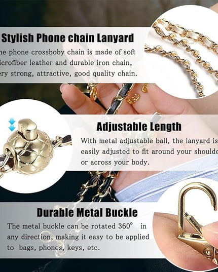 2Pcs Phone Crossbody Lanyard and Wrist Strap, Universal Cell Phone Lanyard Strap with 2Tether Tab