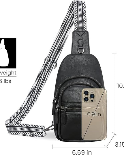 HESHE Sling Bag for Women Anti Theft Small Crossbody Bags Leather Fanny Pack Cross Body Purse for Travel