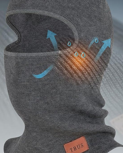 TBUS Men’s Knit Insulated Face Mask Beanie, Thermal Full Face Cover Ski Mask for Cold Weather for Women and Men