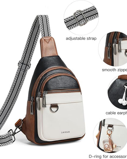 7L Sling Bag for Women Men Vegan Leather Crossbody Bags Fanny Pack Purse Backpack Over Shoulder Bag Travel Anti Theft