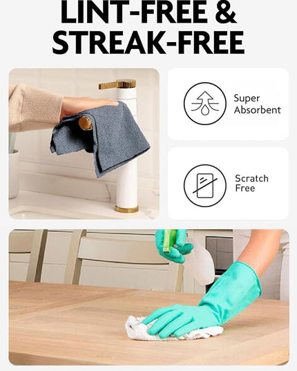 Fantasticlean Microfiber Cleaning Cloth Roll -30 Pack, Tear Away Microfiber Towels, 12" x 12", Reusable, Washable, Scratch Free, Ultra Absorbent for All-Around Cleaning Supplies (DimGray)