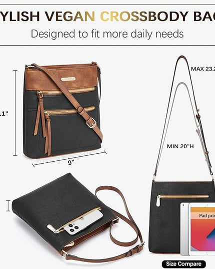 BOSTANTEN Crossbody Purses for Women Medium Shoulder Bag Quilted Handbags with Zipper Pocket