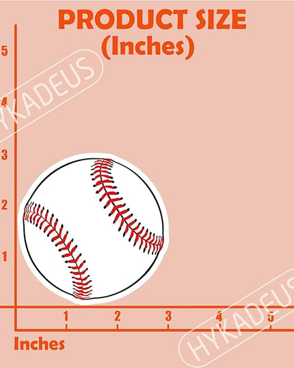 (3Pcs) Baseball Stickers Waterproof Vinyl Baseball Ball Decals for Water Bottle, Tumbler, Laptop, Phone Case, Poster Board, Scrapbooking, Team Players, Coach, 3" x 3"