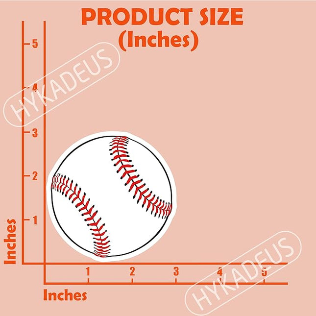 (3Pcs) Baseball Stickers Waterproof Vinyl Baseball Ball Decals for Water Bottle, Tumbler, Laptop, Phone Case, Poster Board, Scrapbooking, Team Players, Coach, 3" x 3"