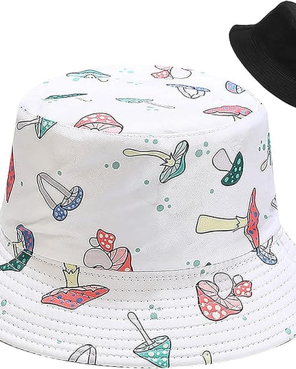 Malaxlx Unisex Bucket Hat Beach Sun Hat Aesthetic Fishing Hat for Men Women Teens, Reversible Double-Side-Wear