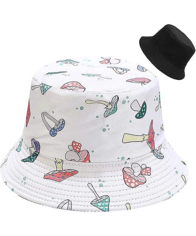Malaxlx Unisex Bucket Hat Beach Sun Hat Aesthetic Fishing Hat for Men Women Teens, Reversible Double-Side-Wear