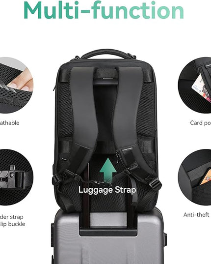 MARK RYDEN Business Backpack for Men, Waterproof High Tech Backpack with Sport Car Shape Design and USB Charging Port, Travel Laptop Backpack Fits 17.3 Inch Notebook (YKK-2 Pockets)