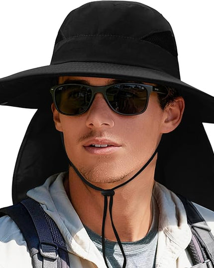 PFFY Sun Bucket Hats for Men Women 3” Wide Brim UPF 50+ Fishing & Beach Hat