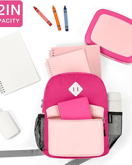 STEAMEDBUN Toddler Backpack Girls 2-4, Kids Backpack Girls, Preschool Daycare Travel Small - 12inch