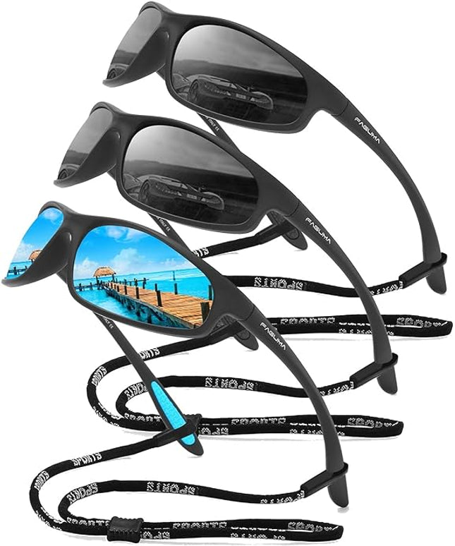 FAGUMA Polarized Sports Sunglasses For Men Cycling Driving Fishing UV400 Protection