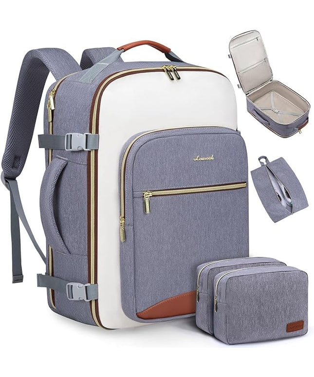 LOVEVOOK 50L Travel Backpack for Women & Men, Airline Approved Carry On Luggage with 3 Packing Cubes, TSA Overnight Bags, Waterproof Personal Item Bag, Weekender Essentials Backpacks fits 17" Laptop