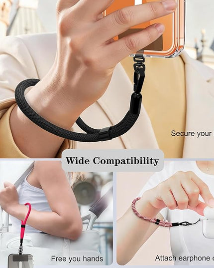 Phone Lanyard, 2 Pack Adjustable Cell Phone Lanyard Hand Phone Wrist Strap with Tether Tabs for Smartphones