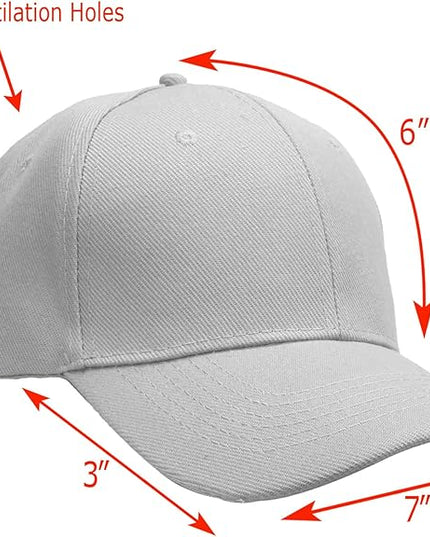 Falari Wholesale Bulk Lot 12-Pack Baseball Cap Adjustable Size Plain Blank Solid Color