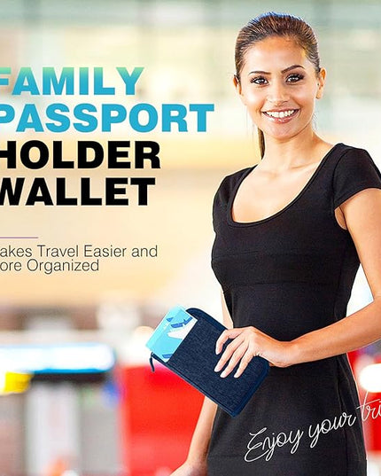 Single Passport Holder for Travel, RFID Travel Document Organizer for Women Waterproof Passport Wallet Men Portable Case for Cards, Boarding Pass, ID, Money, Tickets with Zipper