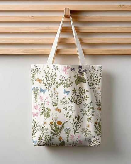 Horaldaily Canvas Tote Bag,Reusable Shoulder Tote Bag for Women Lady Casual Vacation, Shopping, Work, Gym
